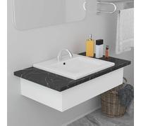 vidaXL Lavabo encastrado de cerámica blanco 42x39x18 cm