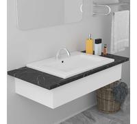 vidaXL Lavabo encastrado de cerámica blanco 61x39,5x18,5 cm