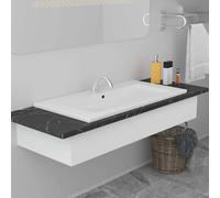 vidaXL Lavabo encastrado de cerámica blanco 81x39,5x18,5 cm