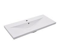 vidaXL Lavabo encastrado de cerámica blanco 91 x 39.5 x 18.5 cm