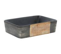 vidaXL Lavabo de encimera rectangular cerámica 46x35,5x13 cm - Colores blanco, negro, gris y azul