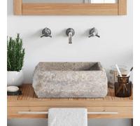 vidaXL Lavabo gris mármol 30x30x13 cm