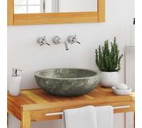 vidaXL Lavabo Lavamanos Ø40x12 cm Mármol gris elegante