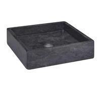 vidaXL Lavabo de mármol 40x40x10 cm Lavamanos baño Multicolor Negro