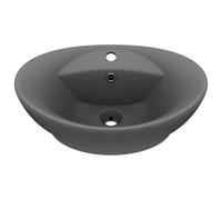 vidaXL Lavabo Lujoso con Rebosadero Cerámica 58,5x39 cm Tocador Multicolor Gris Oscuro