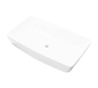 vidaXL Lavabo de baño lujoso rectangular de cerámica blanco 71x39 cm