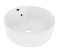 vidaXL Lavabo Lujoso y Rebosadero Cerámica 36x13 cm Aseo Inodoro Multicolor Blanco Mate