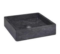 vidaXL Lavabo de mármol 40x40x10 cm Lavamanos baño Multicolor Negro