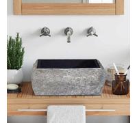 vidaXL Lavabo de mármol 30x30x13 cm Negro