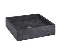 vidaXL Lavabo de mármol 40x40x10 cm Lavamanos baño Multicolor Negro