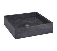 vidaXL Lavabo de mármol 40x40x10 cm Lavamanos baño Multicolor Negro