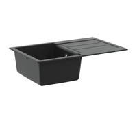 vidaXL Lavabo Negro 780 x 500 mm 80% Cuarzo y 20% Resina