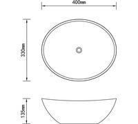 vidaXL: Lavabo oval de cerámica, color rosa mate, 40x33 cm