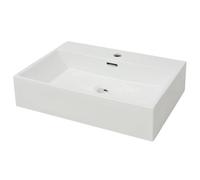 vidaXL Lavabo Rectangular con Orificio de Grifo Cerámica Blanco Aseo Lavamanos Dimensiones 51.5 x 38.5 x 15 cm, 60.5 x 42.5 x 14.5 cm, 76 x 42.5 x 14.5 cm