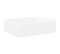 vidaXL Lavabo rectangular para encimera de cerámica blanco 48x37x13 cm para baño