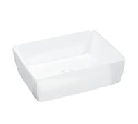 vidaXL Lavabo rectangular para encimera de cerámica blanco 48x37x13 cm para baño