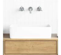 vidaXL Lavabo rectangular para encimera de cerámica blanco 48x37x13 cm para baño