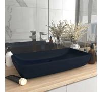 vidaXL Lavabo rectangular de lujo cerámica azul oscuro mate 71x38 cm