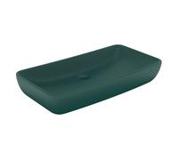 vidaXL Lavabo rectangular de lujo cerámica verde oscuro mate 71x38cm