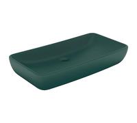 vidaXL Lavabo Rectangular de Lujo Tocador Montado Encima Piedra Vasija Aseo Indoro Garaje Fácil de Limpiar de Cerámica Verde Oscuro Mate 71x38cm