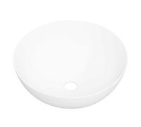 vidaXL Lavabo para encimera redondo de cerámica blanco 36x15 cm