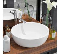 vidaXL Lavabo redondo de cerámica blanco 42x12 cm