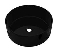 vidaXL Lavabo redondo de cerámica negro 40x15 cm