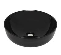 Vidaxl lavabo redondo de cerámica negro 41,5x13,5 cm