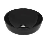 vidaXL Lavabo redondo de cerámica negro 41,5 x 13,5 cm