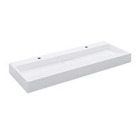 vidaXL Lavabo de resina mineral/mármol 120x46x11 cm Blanco