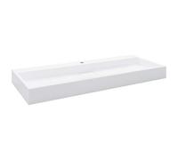 vidaXL Lavabo para baño resina mineral/mármol 120x46x11 cm Blanco