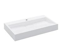 vidaXL Lavabo resina mineral/mármol blanco sanitario para baño con grifo – Varias dimensiones