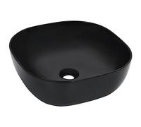 vidaXL Lavabo Sanitario Baño Servicio Fregadero Piezas de Fontanería Bricolaje Instalación Decoración Aseo Grifería 42,5x42,5x14,5 cm Cerámica Negro