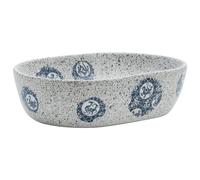 vidaXL Lavabo sobre encimera ovalado cerámica 47x33x13 cm Gris y Azul
