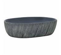 vidaXL Lavabo sobre encimera ovalado cerámica 47x33x13 cm Negro y Gris