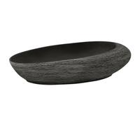 vidaXL Lavabo sobre encimera Ovalado Cerámica 59x40x14 cm Gris y negro