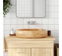 vidaXL Lavabo sobre encimera ovalado cerámica marrón 59x40x15 cm