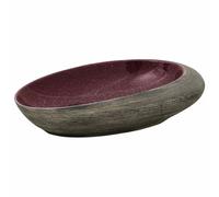 vidaXL Lavabo sobre encimera ovalado cerámica morado gris 59x40x14 cm