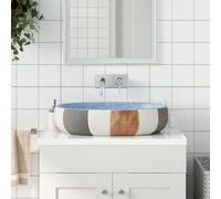 vidaXL Lavabo sobre encimera ovalado cerámica multicolor 59x40x14 cm