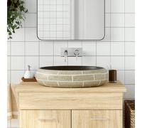 vidaXL Lavabo sobre encimera ovalado cerámica multicolor 59x40x15 cm
