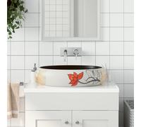 vidaXL Lavabo sobre encimera ovalado cerámica multicolor 59x40x15 cm