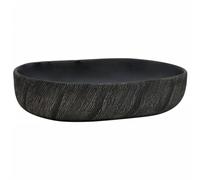 vidaXL Lavabo sobre encimera Ovalado de cerámica 59x40x14 cm Negro