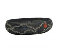 vidaXL Lavabo sobre encimera ovalado cerámica 59x40x15 cm Negro