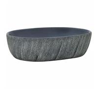vidaXL Lavabo sobre encimera ovalado – Cerámica 47x33x13 cm – Negro y gris