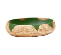 vidaXL Lavabo sobre encimera ovalado cerámica 59x40x15 cm Marrón y Verde