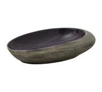 vidaXL Lavabo sobre Encimera Ovalado Lavamanos de Baño Cerámica Arena Color Gris y negro, Morado, Azul oscuro y mas