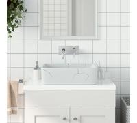 vidaXL Lavabo de Encimera Rectangular Lavamanos de Baño Cerámica Color Blanco, Negro, Gris y azul y mas