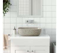 vidaXL Lavabo sobre encimera rectangular cerámica gris 48x37,5x13,5 cm