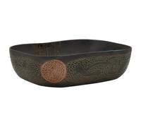 vidaXL Lavabo sobre encimera rectangular de cerámica 48x37,5x13,5 cm Negro