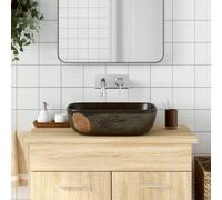 vidaXL Lavabo sobre encimera rectangular de cerámica 48x37,5x13,5 cm Negro